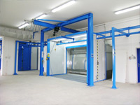 Spray booths with open front section - with wet filtration system
